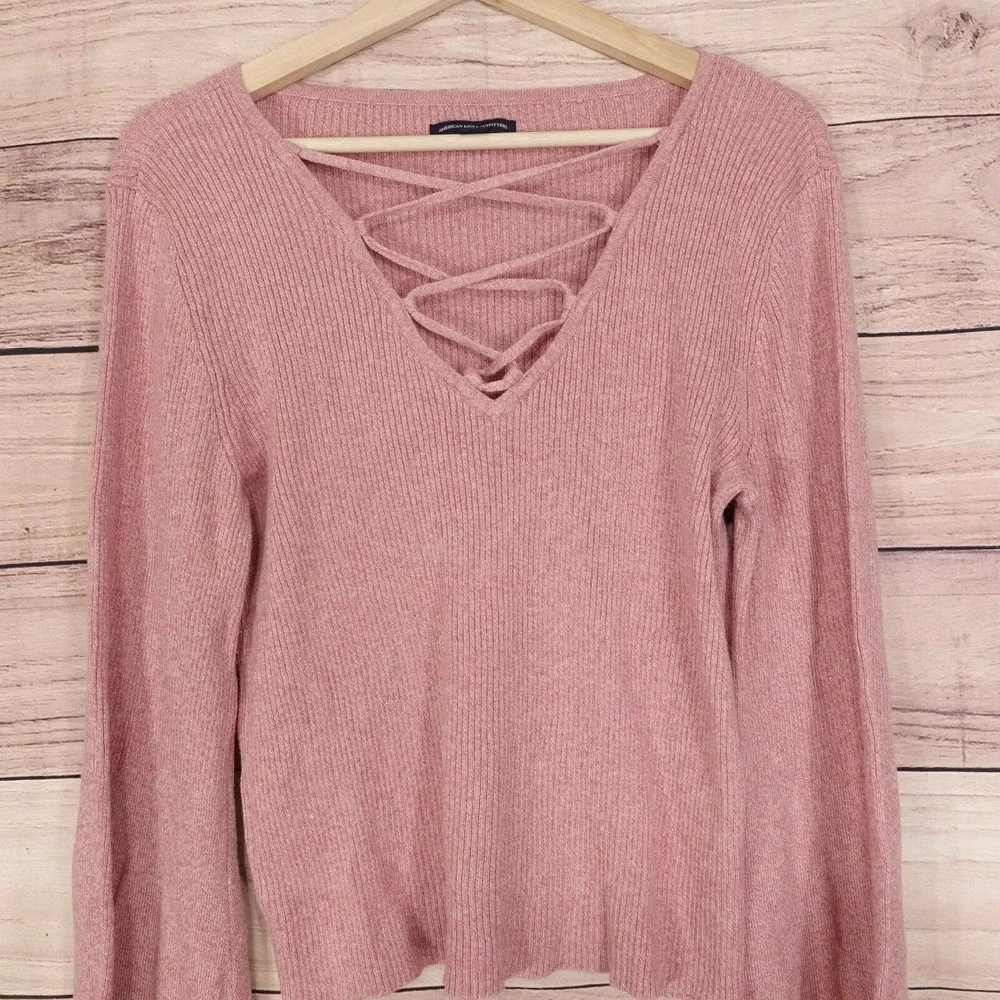 AMERICAN EAGLE PINK BAGGY SLEEVE PINK‎ SWEATER WOMENS SIZE XL